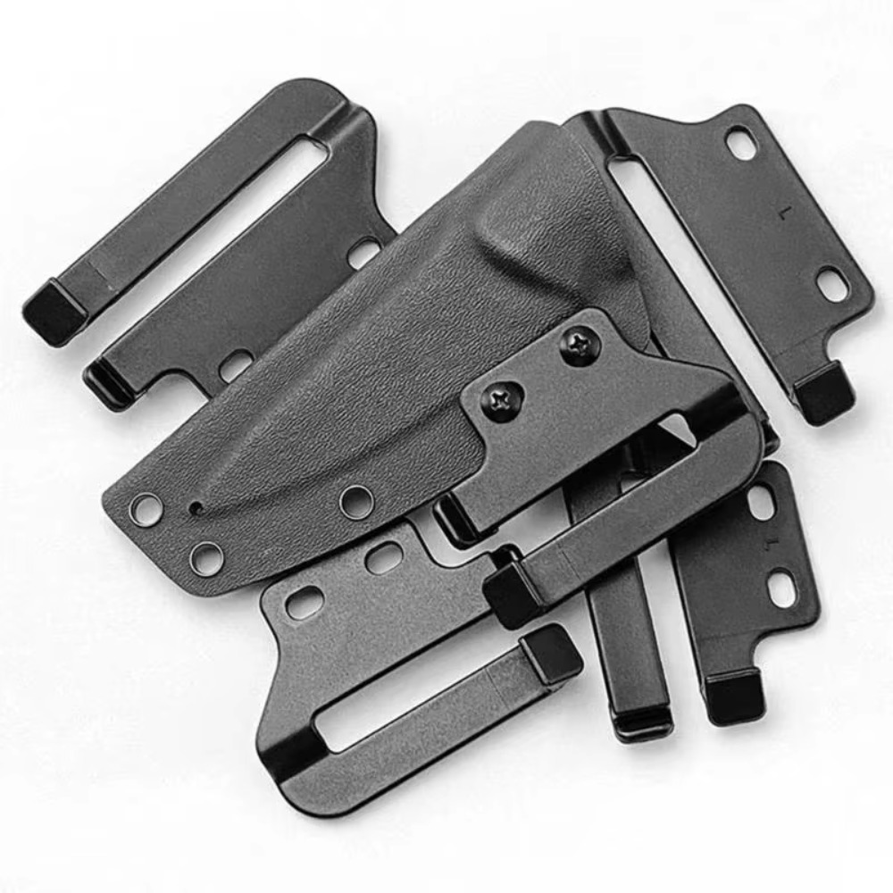 Edc Carry Clip - EDC用カイデックス製シース。カスタムナイフホルスター作成用のハードウェアキット付き。背面クリップとウエストベルトクリップが付属。