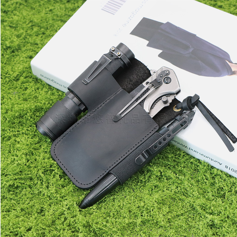 レザーEDCツールポーチ アウトドアタクティカル懐中電灯ホル - Edc Carry Fanny Pack のレビューと価格