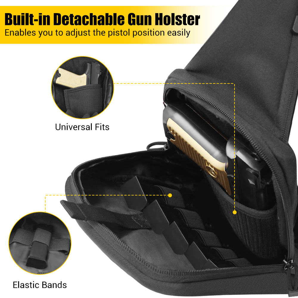 戦術的なピストルガンバッグ隠しキャリーガンホルスターハンドガ - Edc Concealed Carry Sling Bag のレビューと価格